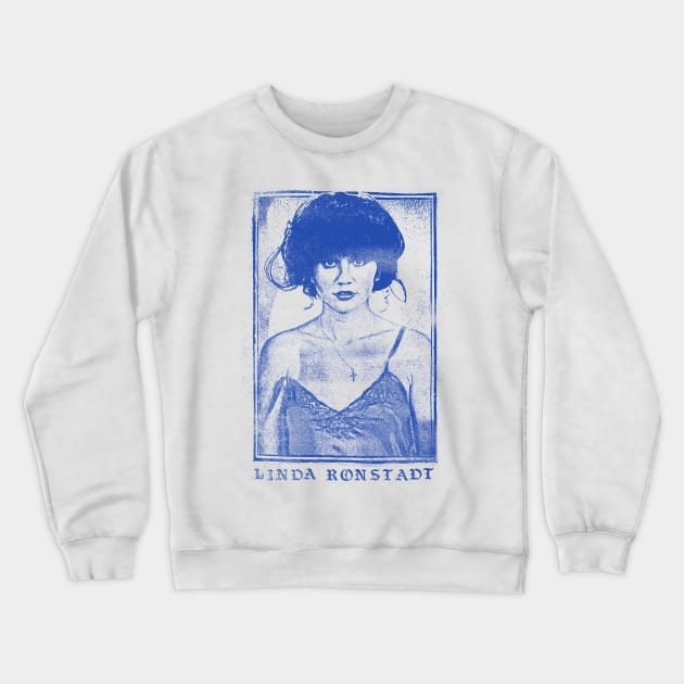 Linda Ronstadt /// Faded Retro 1970s Style Fan Art Design Crewneck Sweatshirt by DankFutura